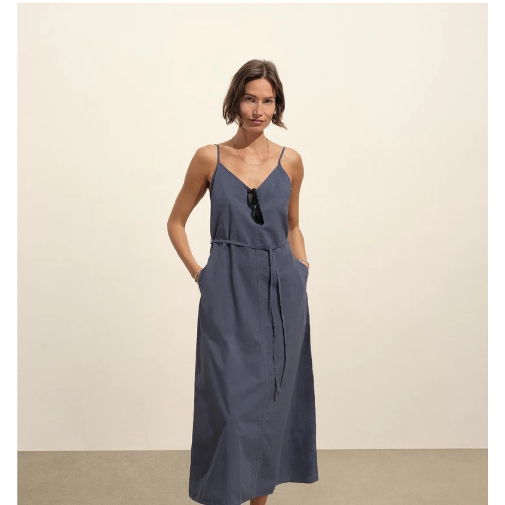Buck Mason mainstay cotton maxi slip dress in Bay Blue